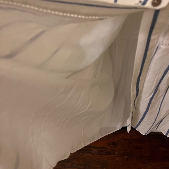 Massimo Dutti - White & Blue Striped Maxi Dress Size: 10 - Picture 9 of 9